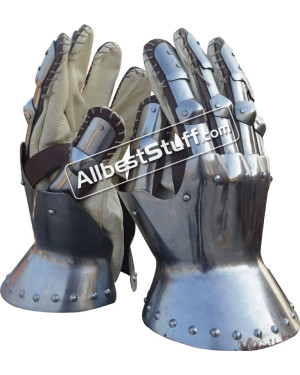 Medieval 18 Gauge Gauntlets Gothic Knight Hourglass Gauntlets 14th Century